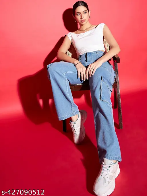 Istyle Can Womens's Printed Stretchable Draped Crop Top White - Image 3