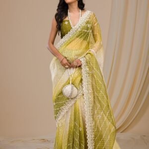 Mehendi Gotapatti Net Saree